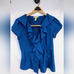 Banana Republic Button Up Blouse w/Ruffles -Size Small
